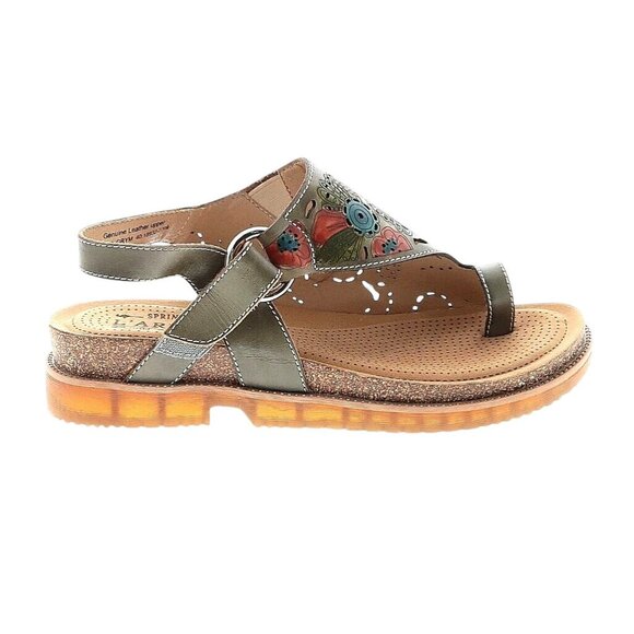 New L'Artiste By Spring Step Samya Toe Loop Sandal in Grey Multi W's EU 40 - Picture 4 of 17